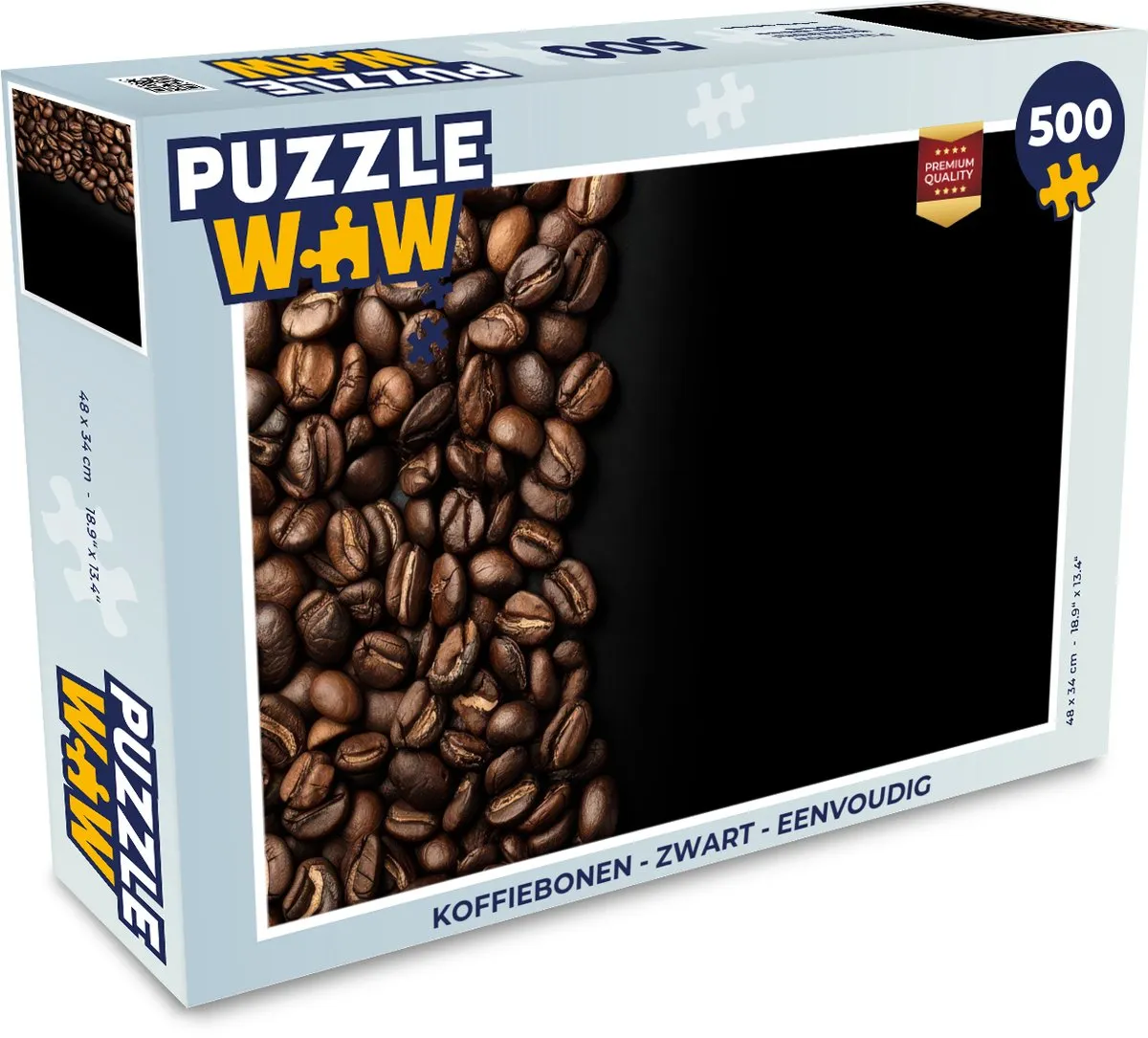 PuzzleWow Koffiebonen Puzzel 500 Stuks - Multicolor