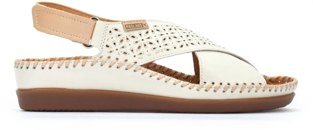 Pikolinos Off-white leren sandalen Cadaques