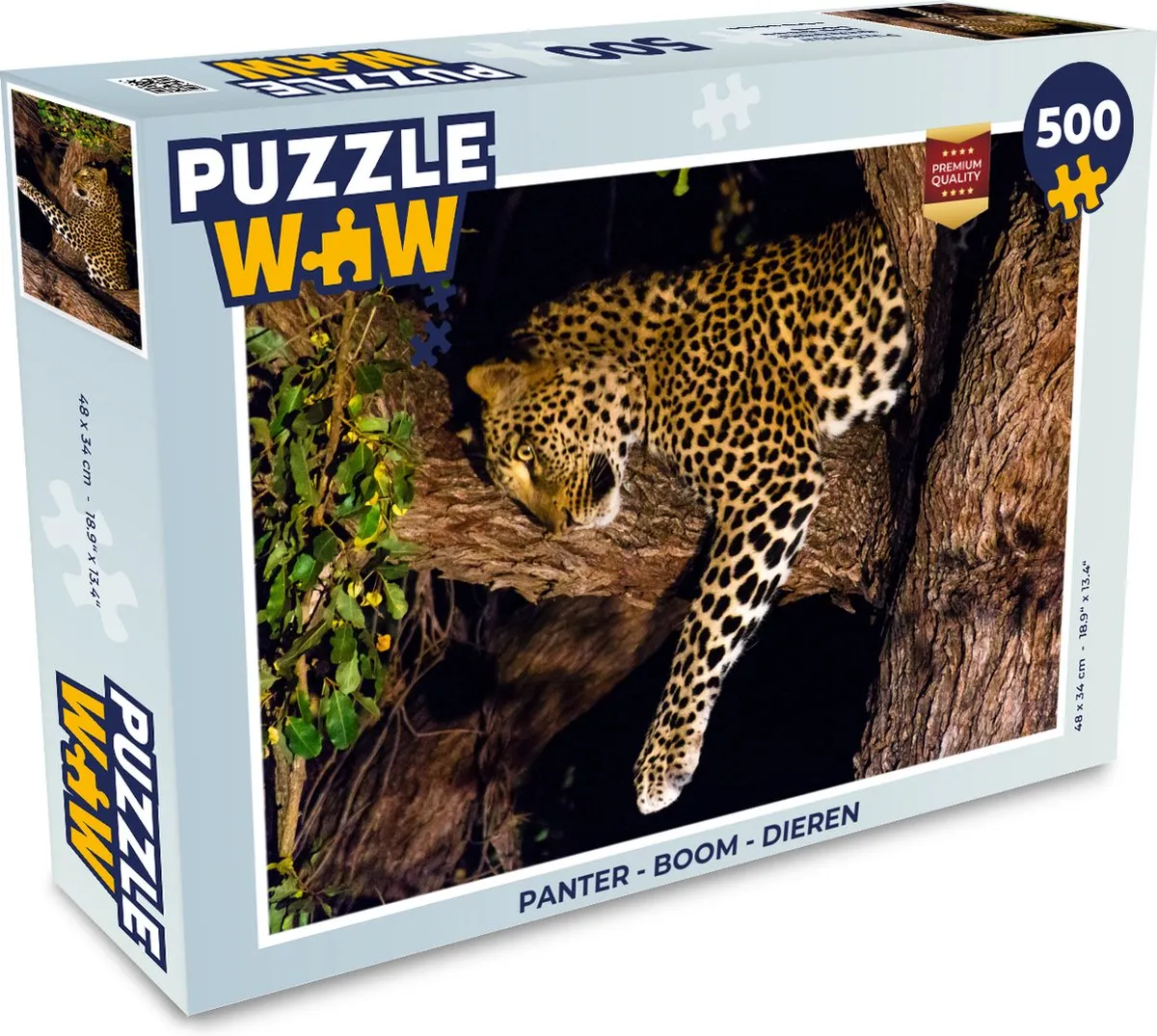 PuzzleWow Panter Boom Legpuzzel 500 Stuks - Multicolor