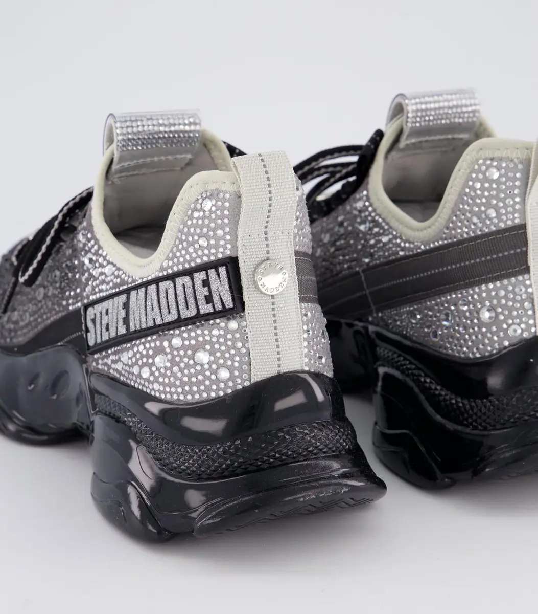Steve Madden Mistica Dames Sneaker - Zwart/Zilver 40