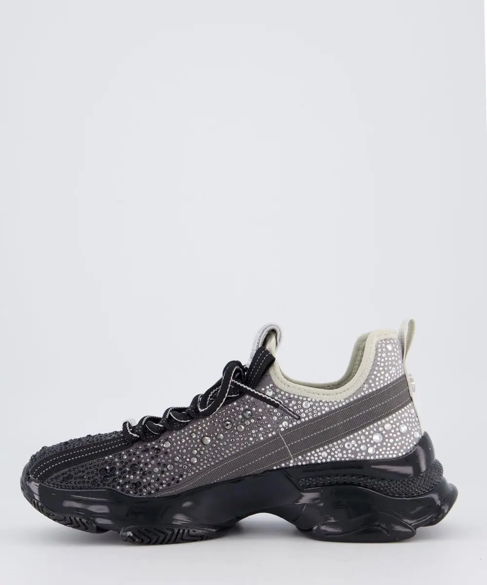 Steve Madden Mistica Dames Sneaker - Zwart/Zilver 40