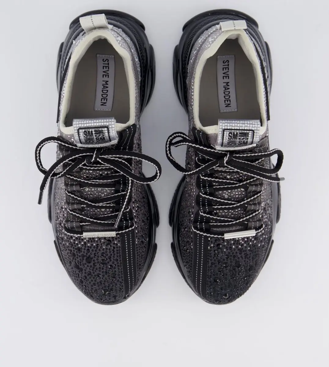 Steve Madden Mistica Dames Sneaker - Zwart/Zilver 40