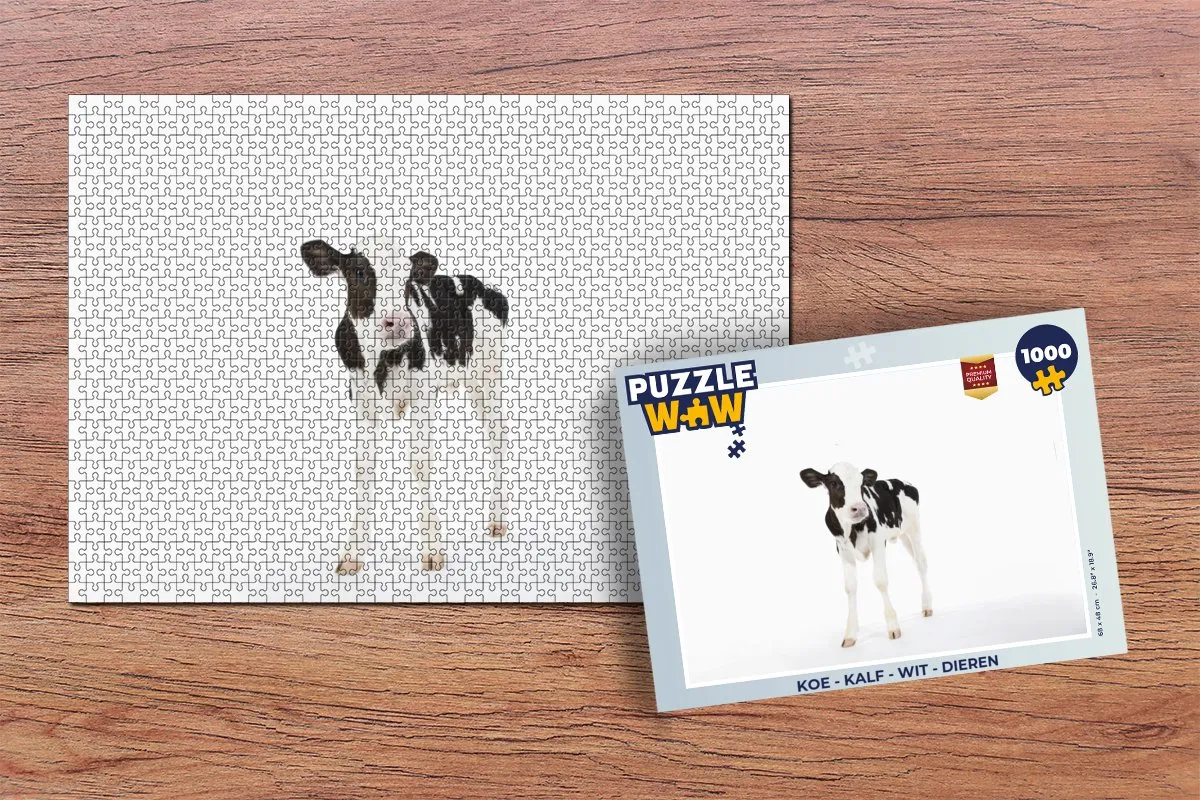 PuzzleWow Dieren Legpuzzel Koe & Kalf 1000 Stuks - Multicolor