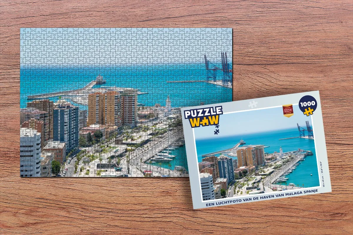 PuzzleWow Málaga Haven Legpuzzel 1000 Stuks - Multicolor