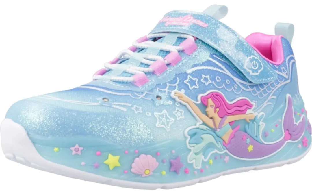 Skechers Mermaid Dreams Meisjes Sneakers - 35 - Blauw - afbeelding 3 van 6