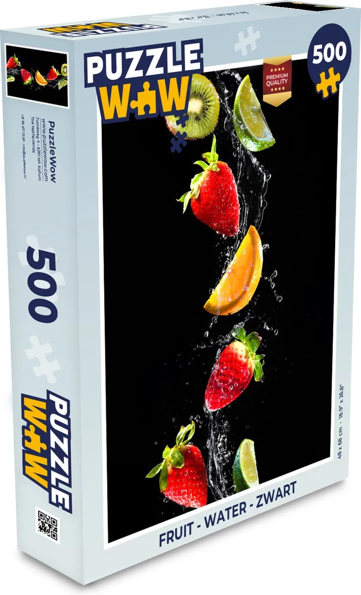 PuzzleWow Fruit Water Stilleven Legpuzzel 500 Stuks - Multicolor