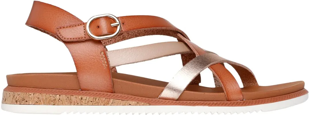 Skechers Desert Kiss Low Peak Rank Dames Sandalen - Chestnut - afbeelding 2 van 6