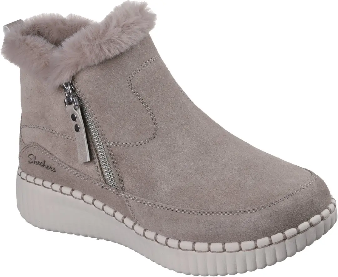 Skechers Wilshire Blvd Fresh Zip Dames Instappers - Taupe - afbeelding 2 van 6