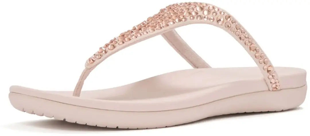 FitFlop Solay Mixed-Crystal Toe-Post Sandals Dames Sandalen - Nude Rose - afbeelding 3 van 6