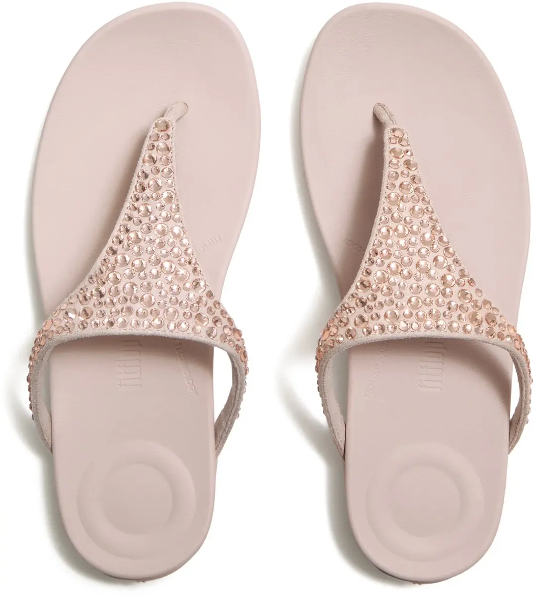 FitFlop Solay Mixed-Crystal Toe-Post Sandals Dames Sandalen - Nude Rose - afbeelding 5 van 6