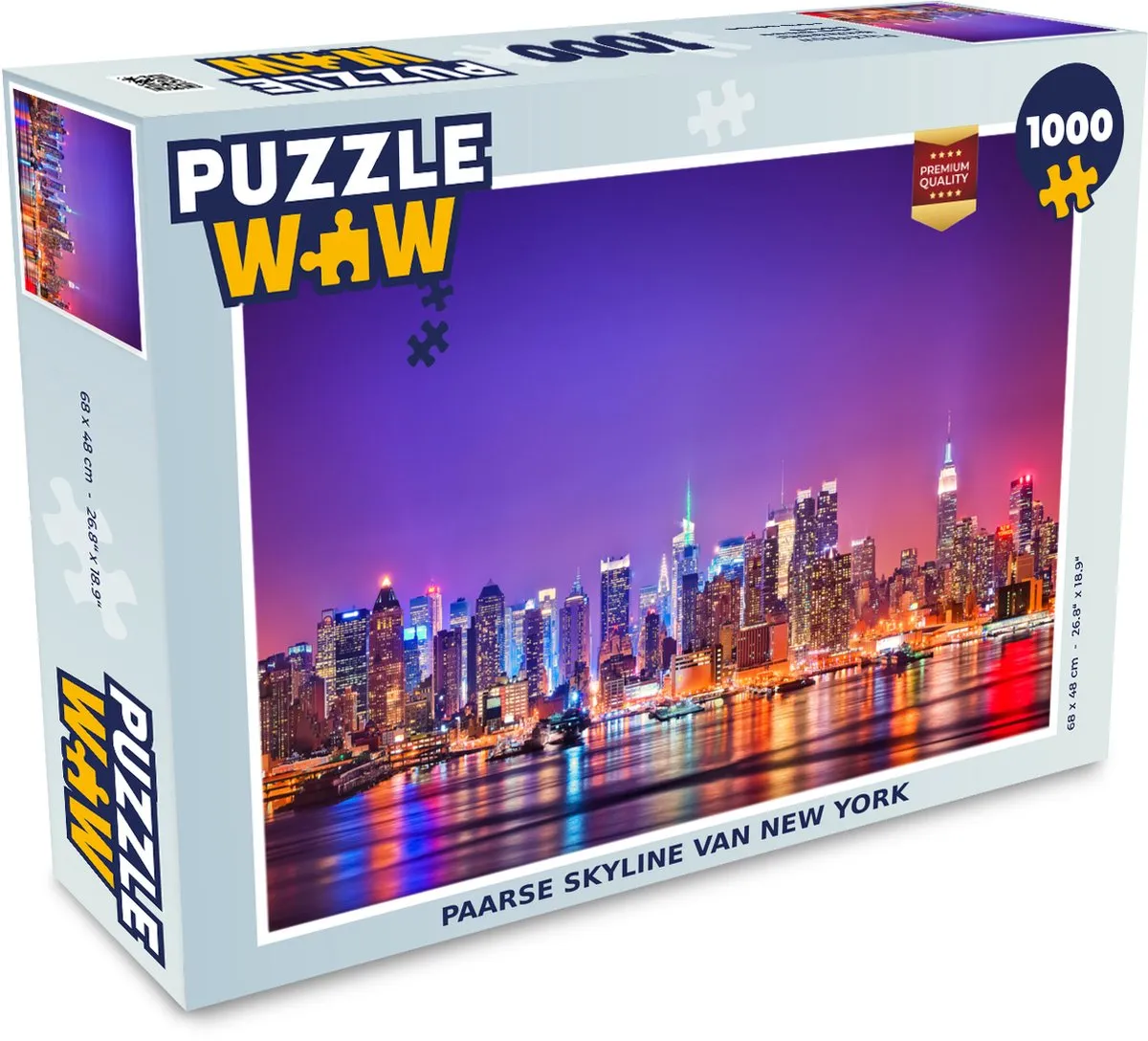 PuzzleWow New York Skyline Legpuzzel 1000 Stuks - Paars