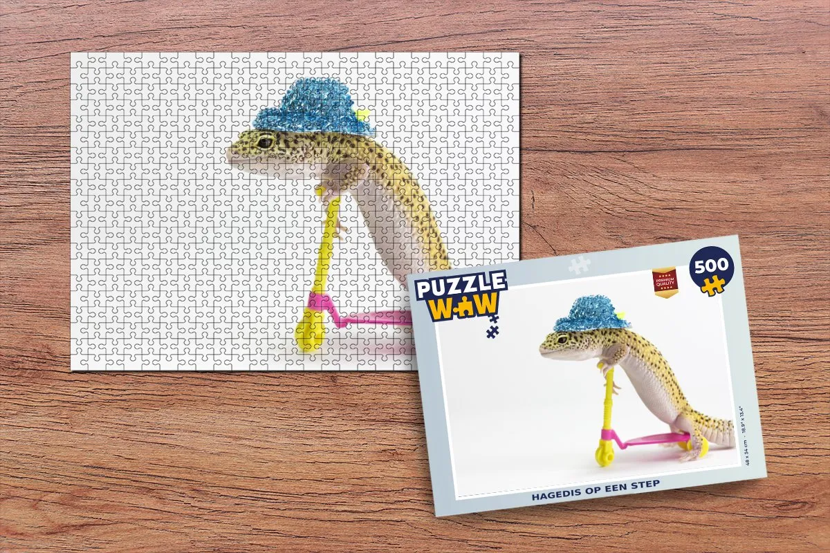 PuzzleWow Hagedis Hoed Step Legpuzzel 500 Stuks - Multicolor