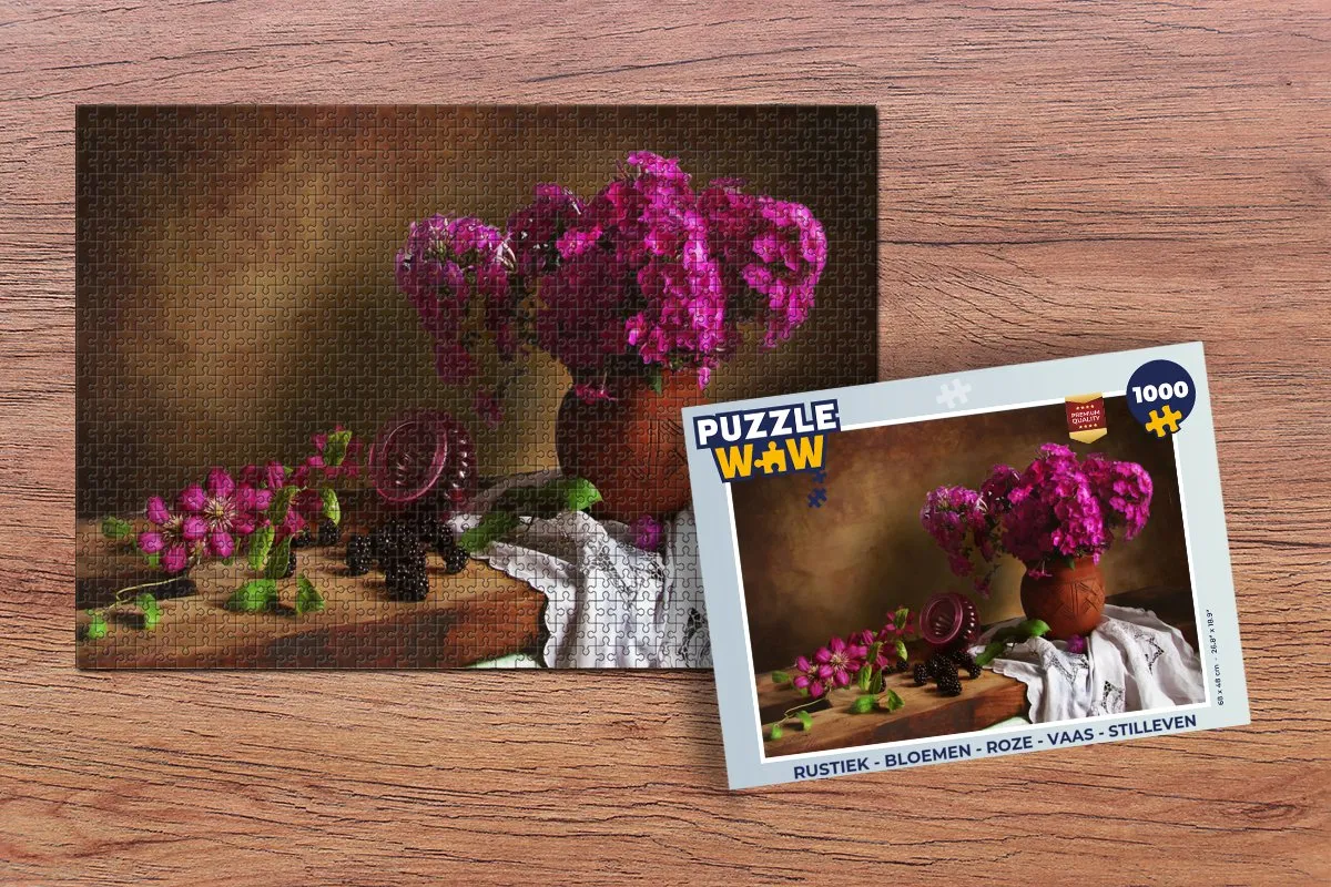 PuzzleWow Rustiek Bloemen Legpuzzel 1000 Stuks - Multicolor