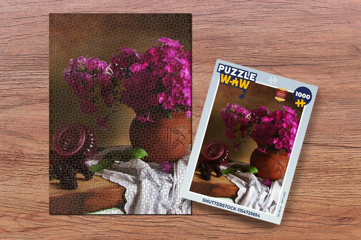 PuzzleWow Rustiek Bloemen Legpuzzel 1000 Stuks - Multicolor