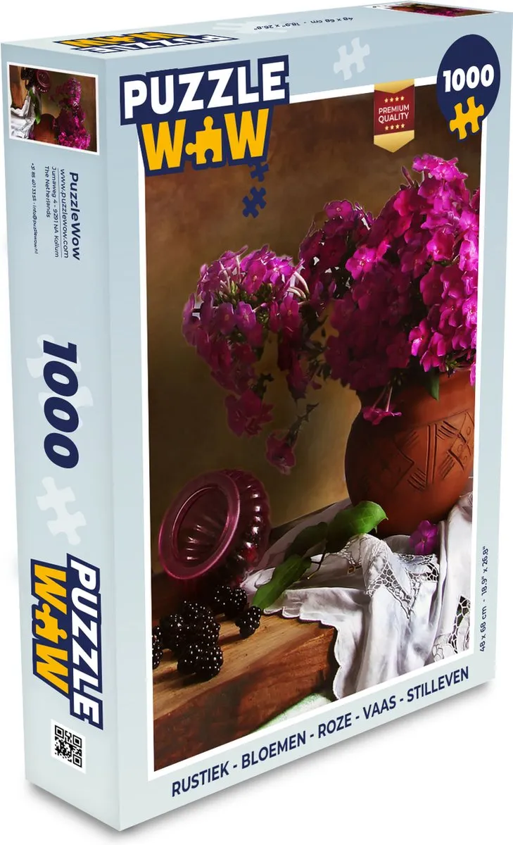 PuzzleWow Rustiek Bloemen Legpuzzel 1000 Stuks - Multicolor