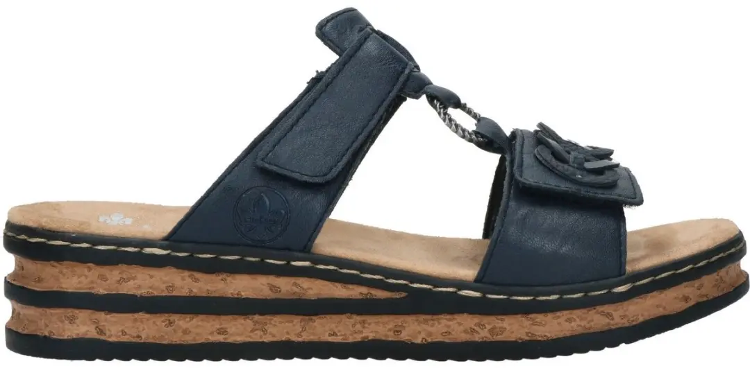 Rieker Ring Slippers blauw Synthetisch