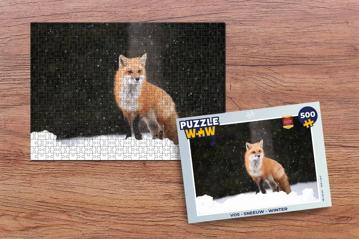 PuzzleWow Vos Sneeuw Legpuzzel 500 Stuks - Multicolor