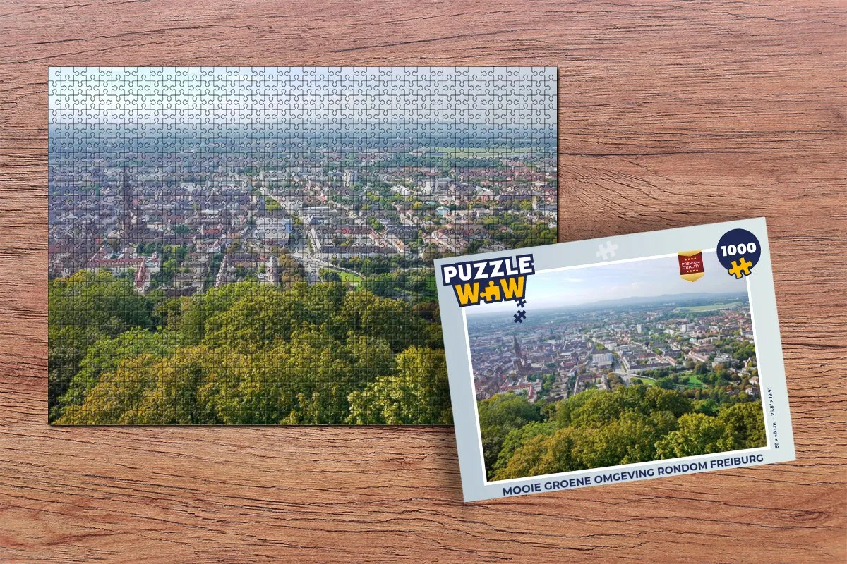 PuzzleWow Legpuzzel Mooie Groene Omgeving Freiburg 1000 Stuks - Multicolor