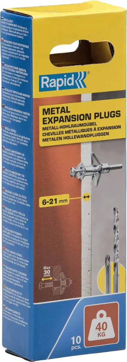 Rapid Hollewandplug voor Plaatdikte 6-21mm