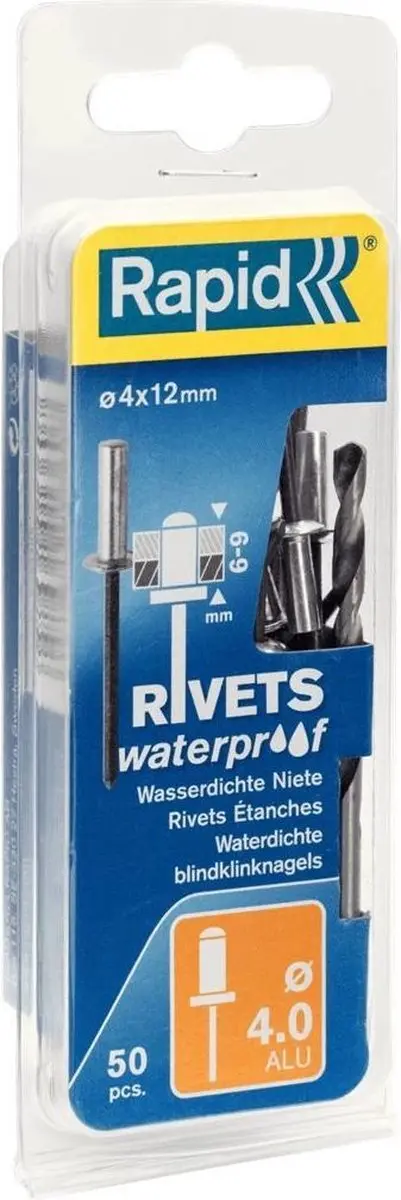 Rapid 5000400 Waterdichte Blindklinknagels 50 Stuks - 4x12mm - afbeelding 3 van 3