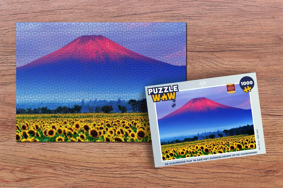 PuzzleWow Legpuzzel De kleurrijke Fuji 1000 Stuks - Multicolor