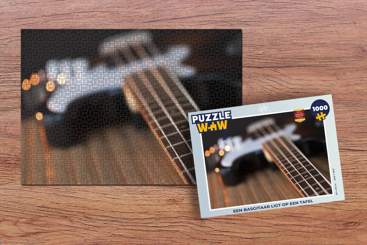 PuzzleWow Legpuzzel Basgitaar 1000 Stuks - Multicolor