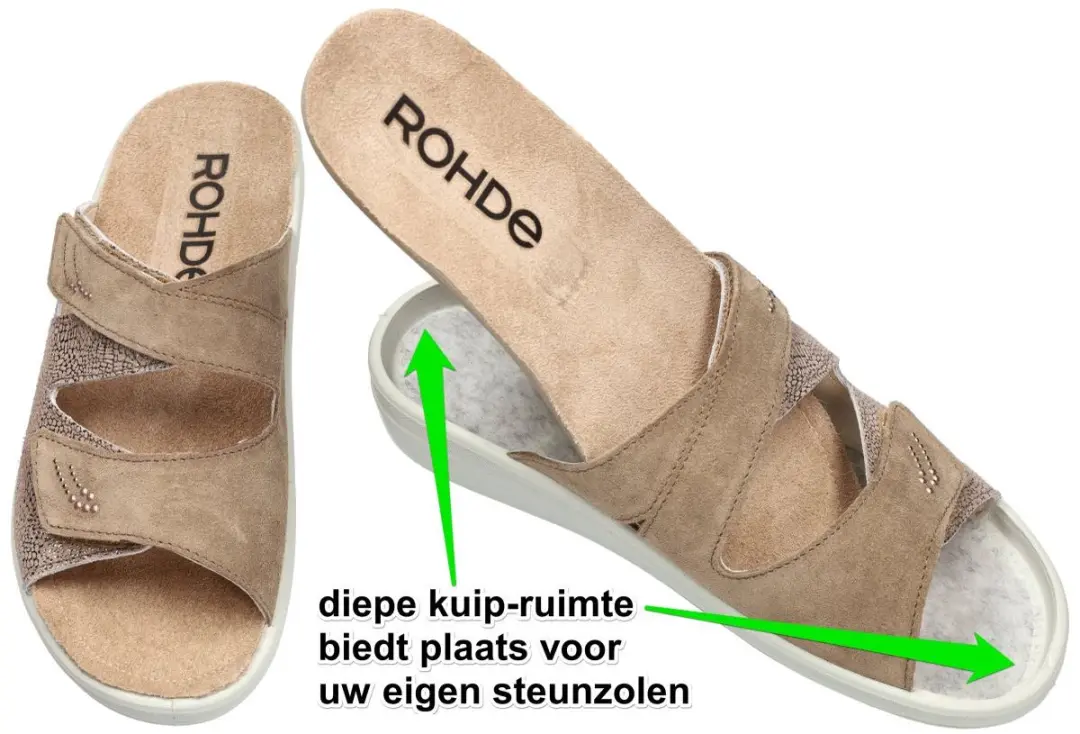 Rohde Dames Slippers Slides - Goud - 41 - afbeelding 6 van 6