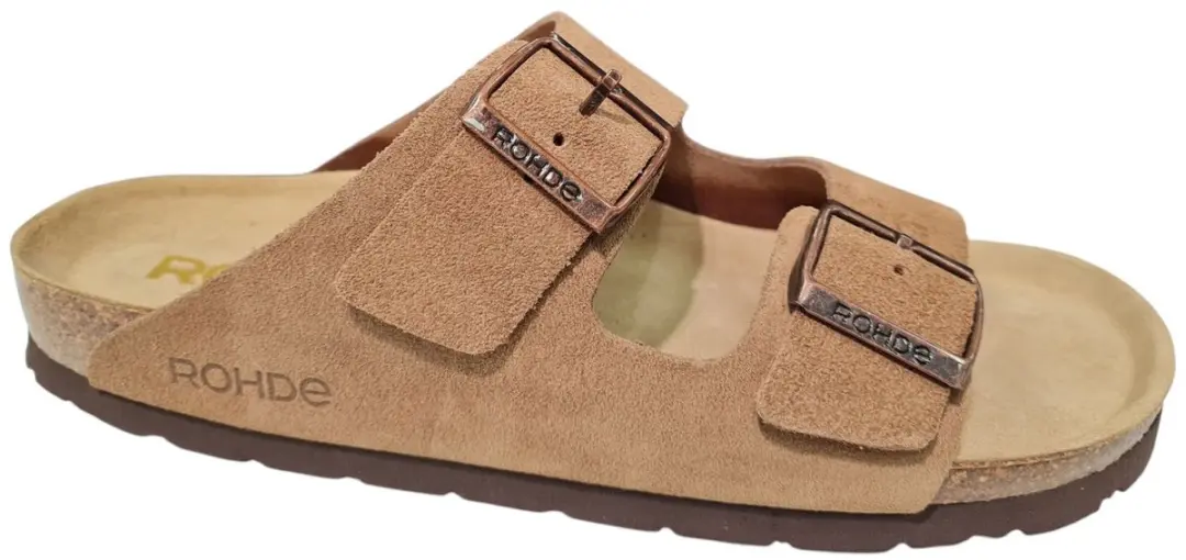 Rohde Beige Leren Heren Slippers