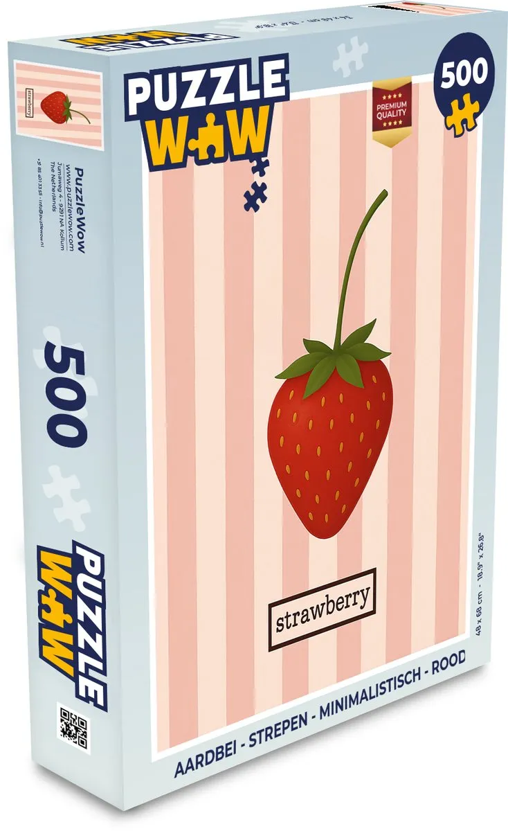 PuzzleWow Aardbei Strepen Legpuzzel 500 Stuks - MPN 8721374601892