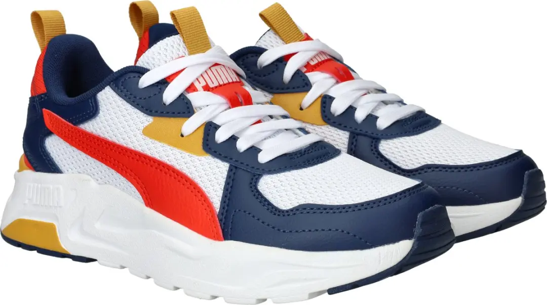 PUMA Trinity Lite Jr Unisex Sneakers - White/Fierce Red/Persian Blue - afbeelding 4 van 6