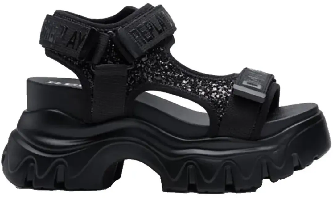 Replay Juyce High Bright Platform Sandalen Zwart EU 37 Vrouw