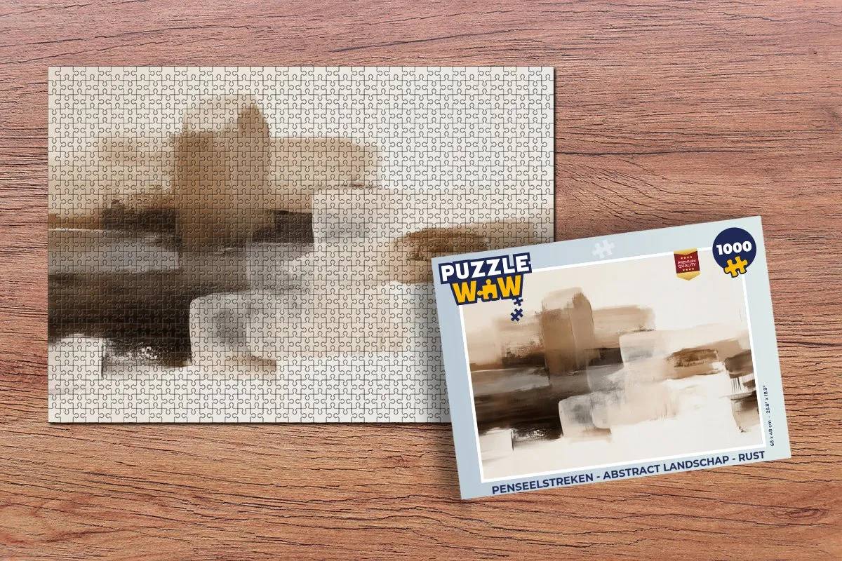 PuzzleWow Penseelstreken Abstract Legpuzzel 1000 Stuks