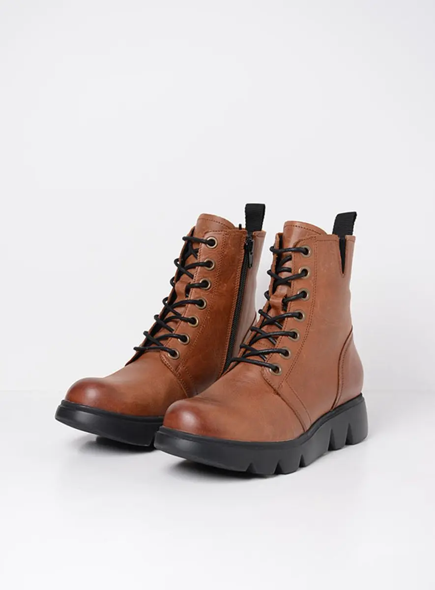 Wolky Dames Hoge Veterschoenen 06325 Hope XW - Bruin