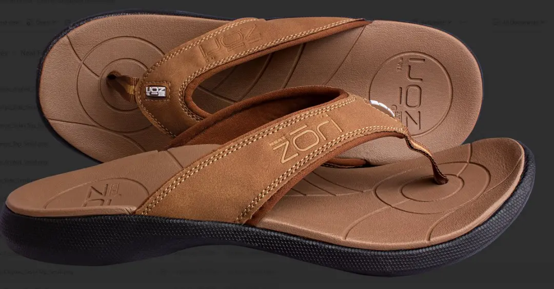 Neatfeat- Zori Slippers- Cognac Black