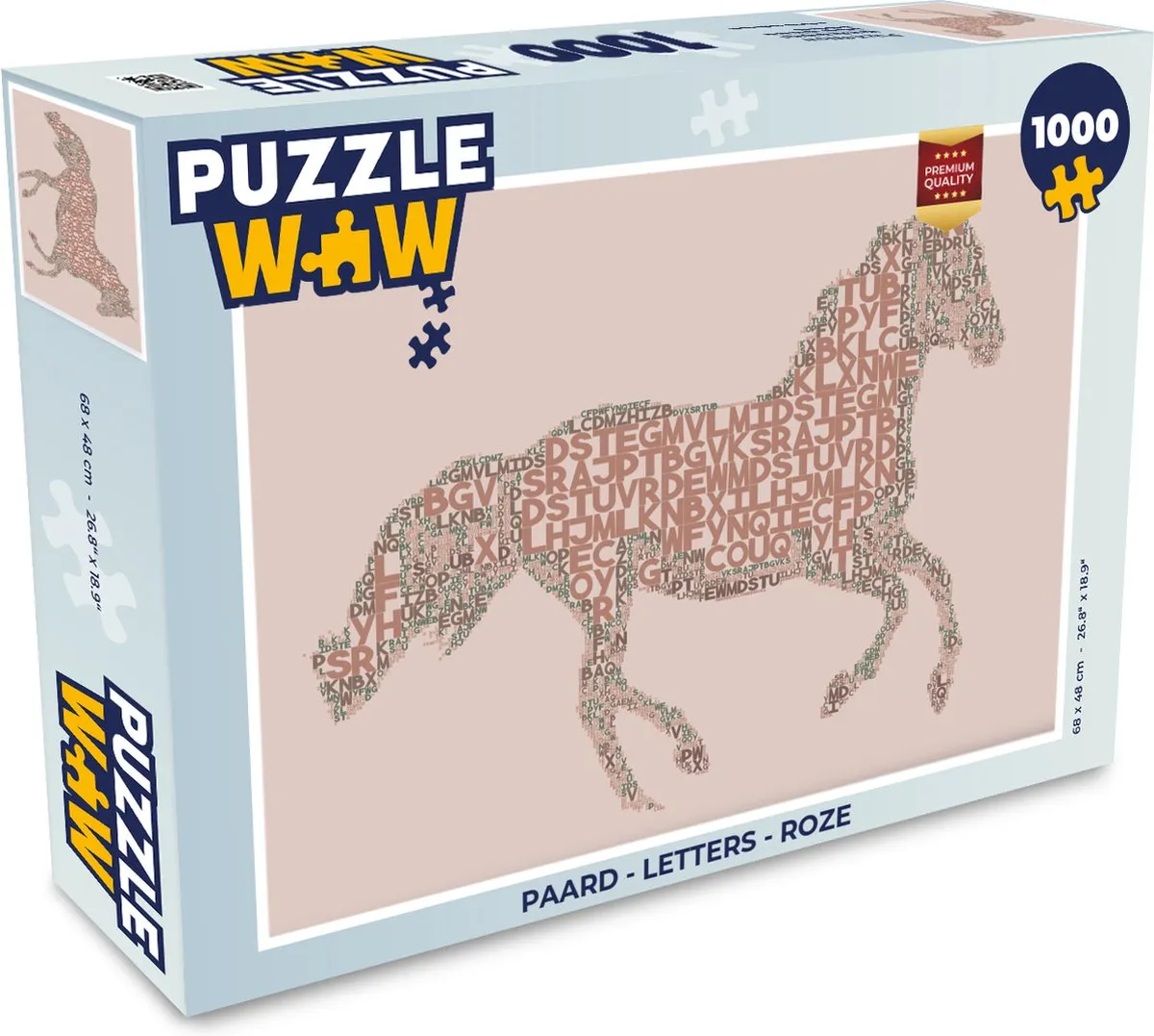 PuzzleWow Paard Letters Puzzel 1000 Stuks - Multicolor