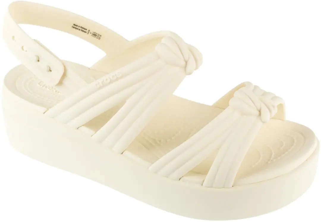Crocs Brooklyn Knot Low Wedge Sandal, Vrouwen, Beige, Slippers, maat: 37/38