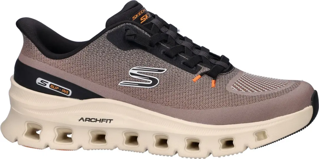 Skechers Arch Fit Glide-Step Pro Heren Instappers - Taupe/Zwart - afbeelding 5 van 6
