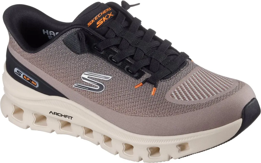 Skechers Arch Fit Glide-Step Pro Heren Instappers - Taupe/Zwart - afbeelding 4 van 6