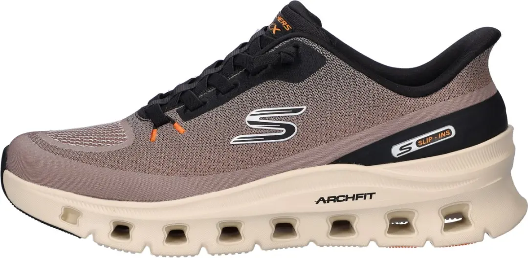 Skechers Arch Fit Glide-Step Pro Heren Instappers - Taupe/Zwart - afbeelding 6 van 6