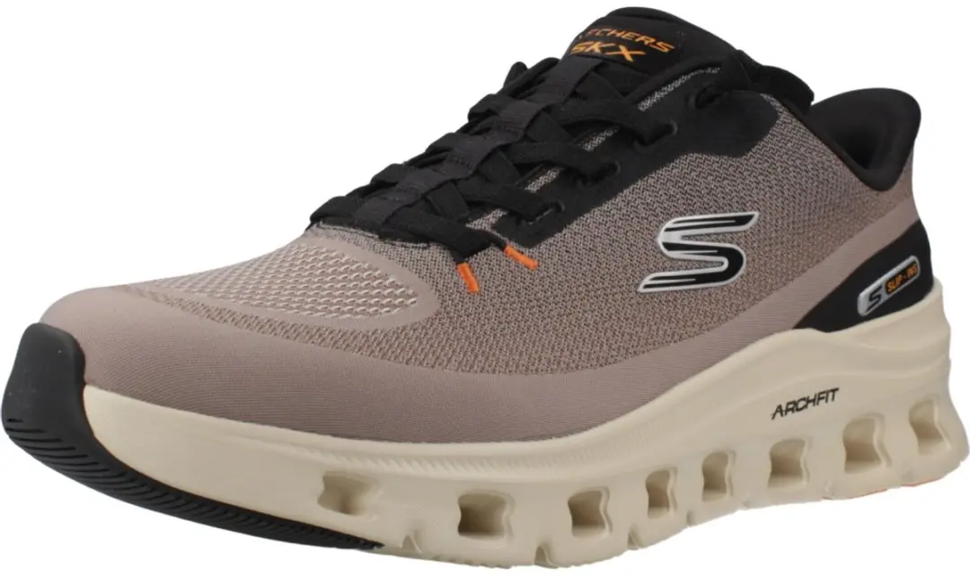 Skechers Arch Fit Glide-Step Pro Heren Instappers - Taupe/Zwart - afbeelding 3 van 6