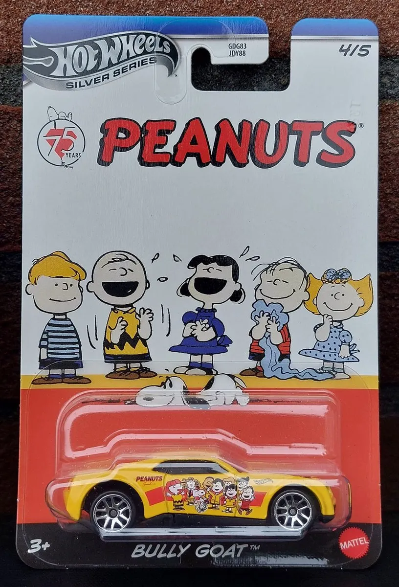 Hot Wheels Peanuts Bully Goat JCB83 - 4/5 - Geel met rode accenten