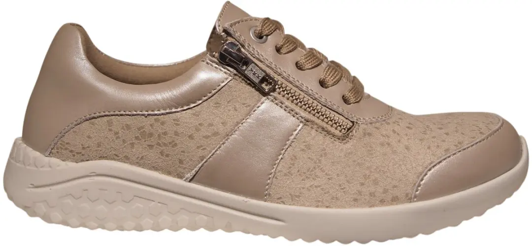 Solidus 6050840558 Beige veterschoen met rits en stretch