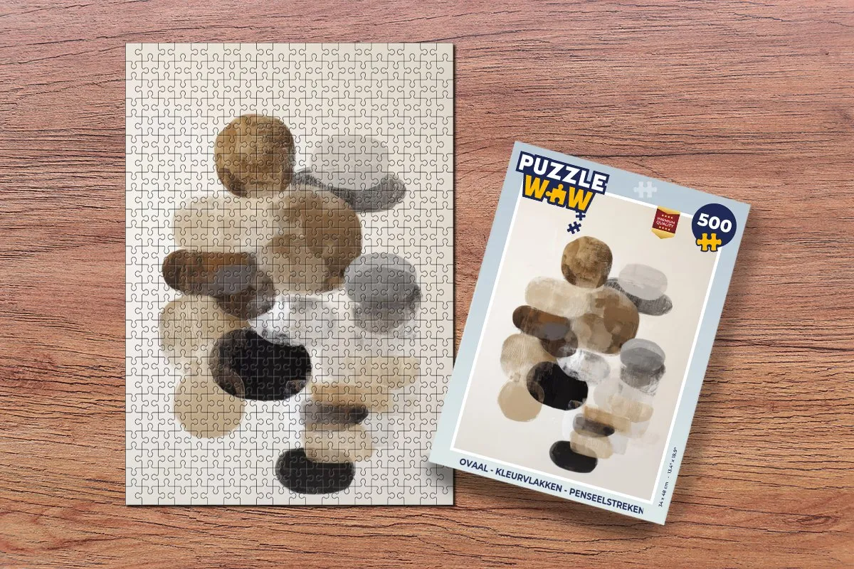 PuzzleWow Ovaal Legpuzzel 500 Stuks - Kleurvlakken Penseelstreken