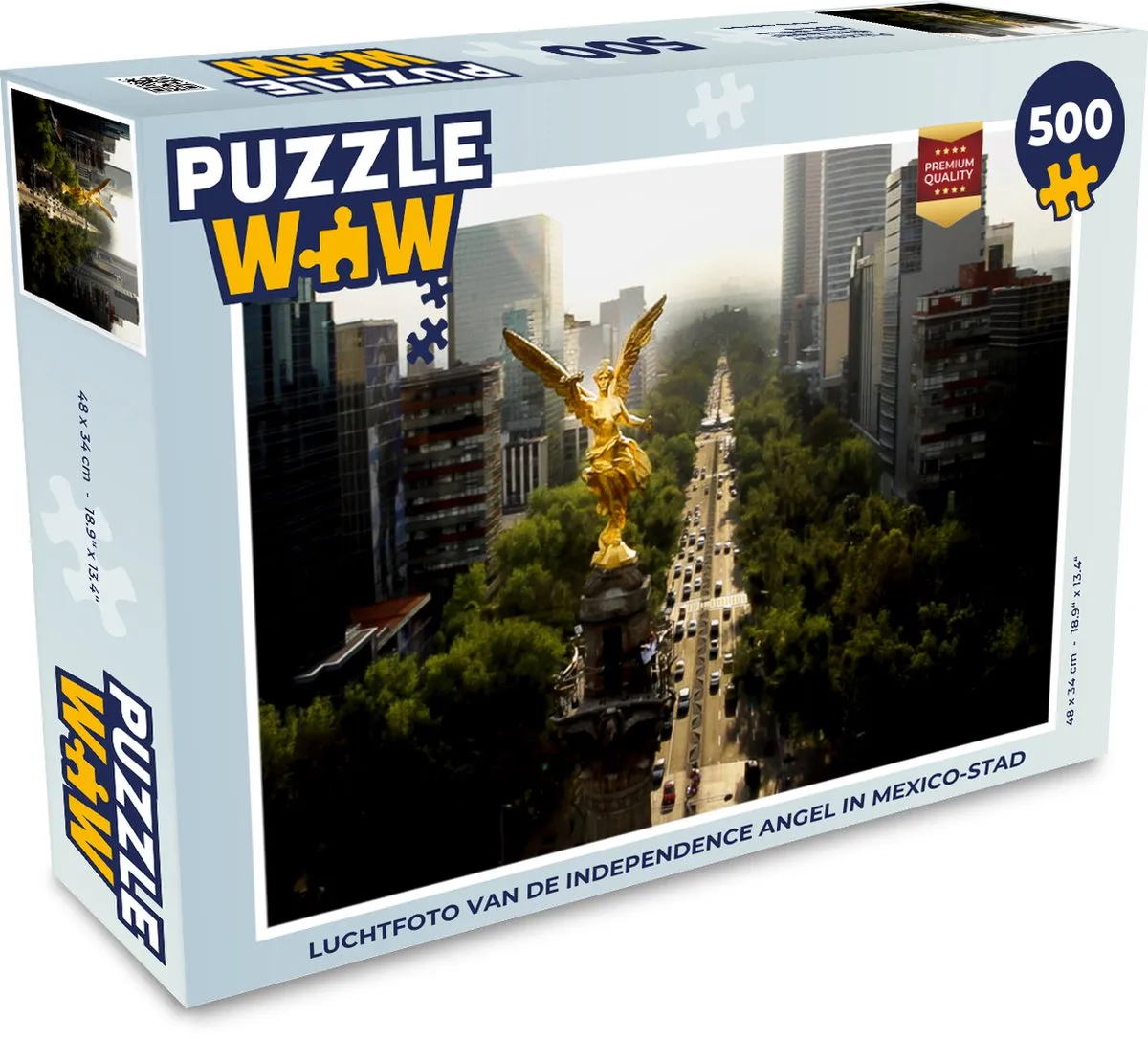 PuzzleWow Legpuzzel Independence Angel Mexico-stad 500 Stuks - Multicolor