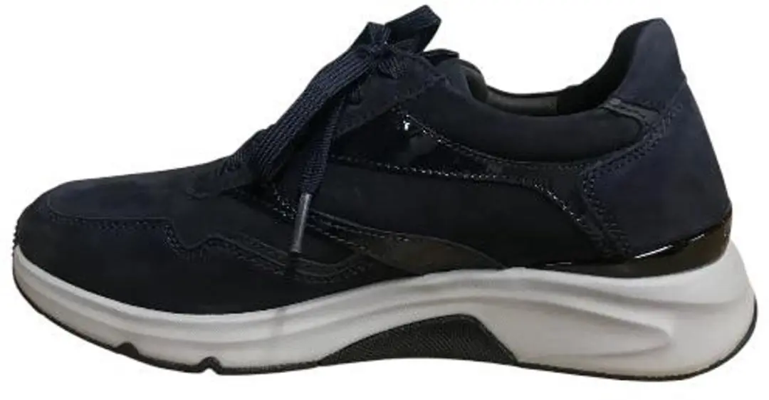 Gabor Damen 7821 5 Nub/Lak/Gladl. Schnürschuh - Blauw - afbeelding 2 van 5