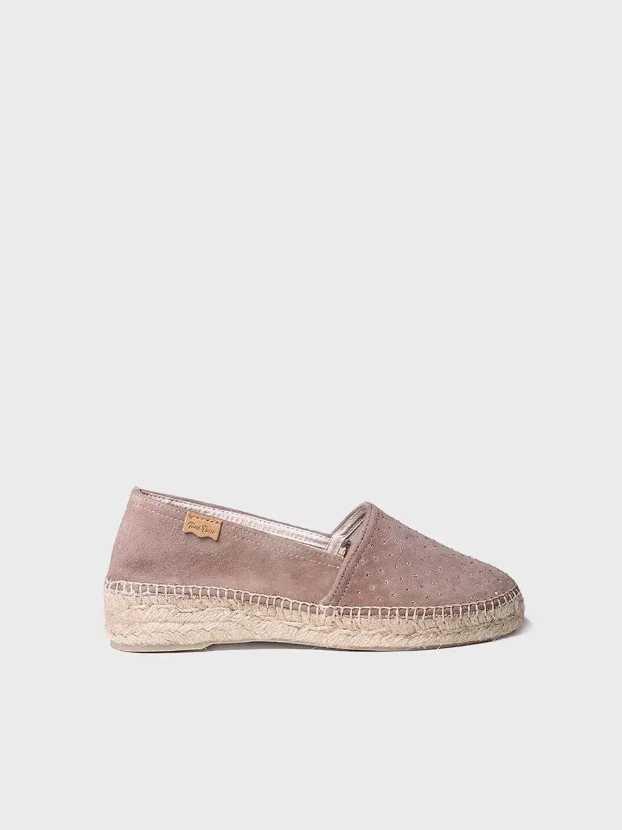 Dames espadrille met strasssteentjes