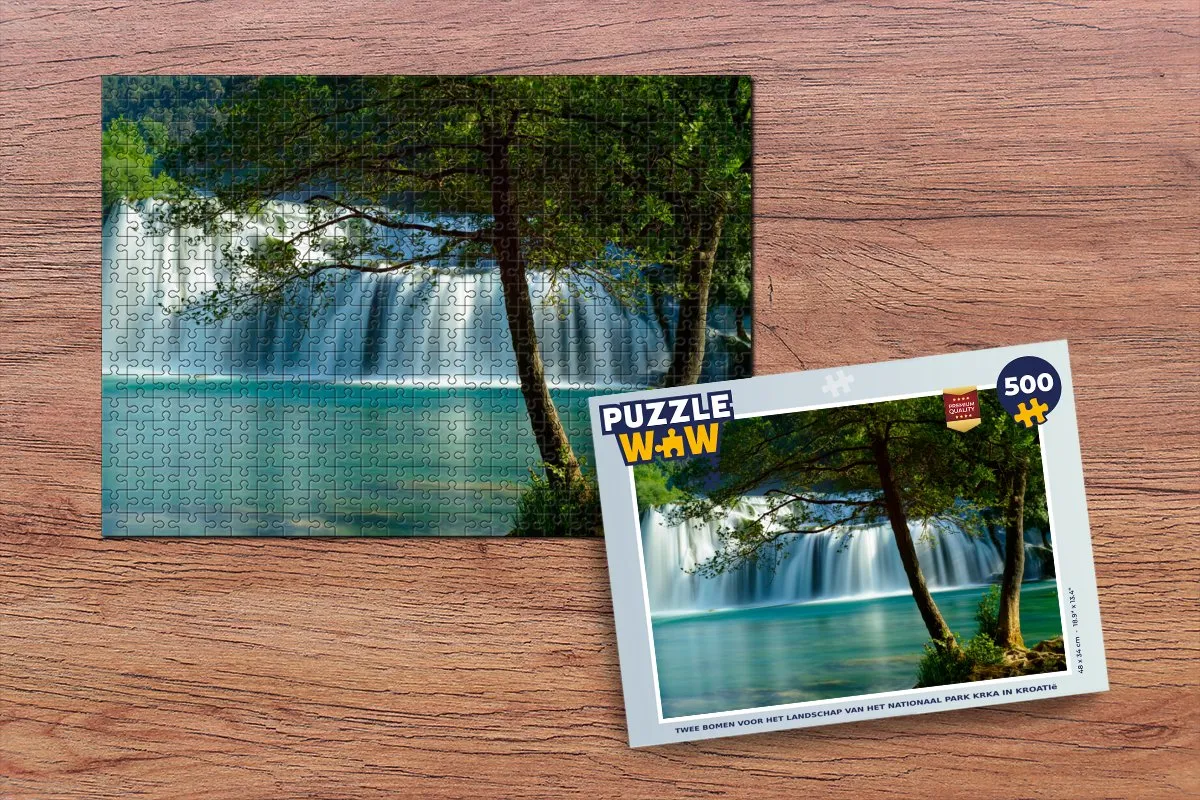 PuzzleWow Legpuzzel Twee bomen Nationaal Park Krka 500 Stuks - Multicolor