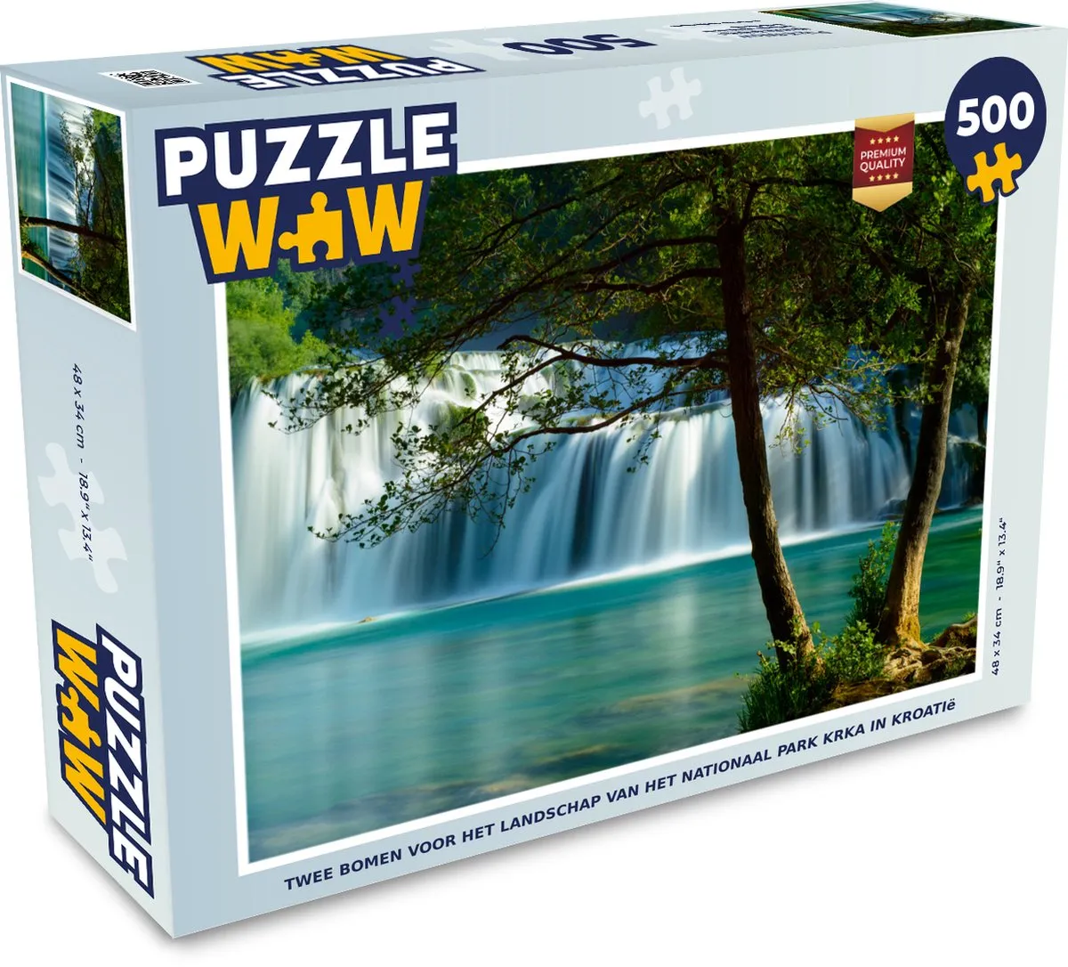 PuzzleWow Legpuzzel Twee bomen Nationaal Park Krka 500 Stuks - Multicolor