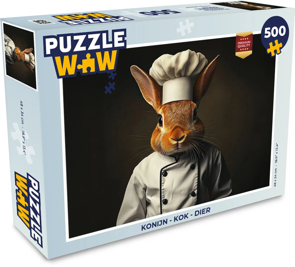 PuzzleWow Konijn - Kok Legpuzzel 500 Stuks - 8721169398709