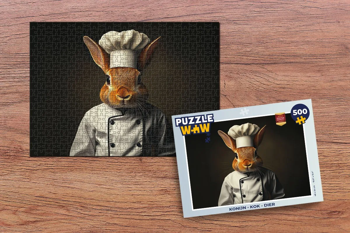 PuzzleWow Konijn - Kok Legpuzzel 500 Stuks - 8721169398709